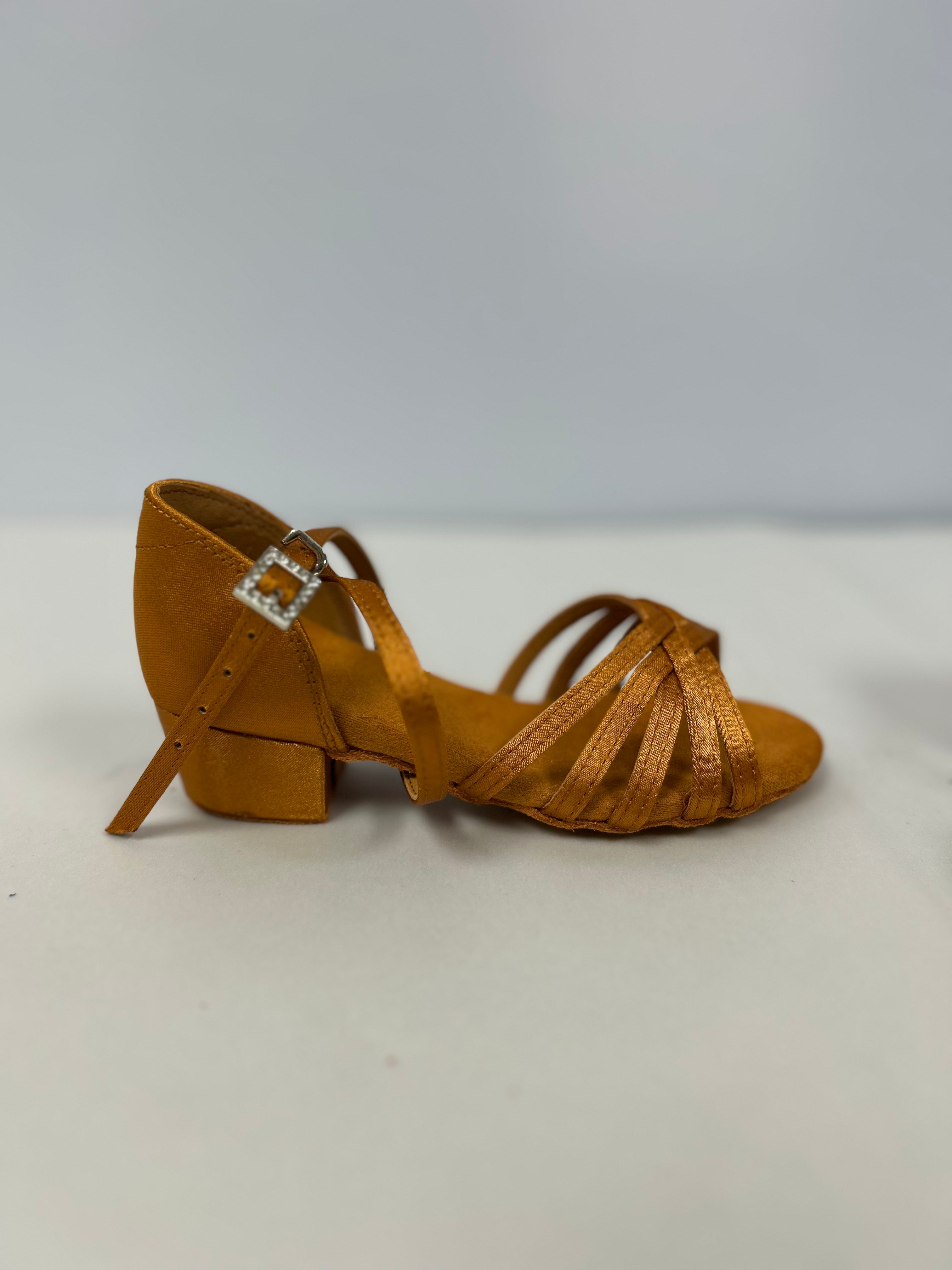 Satin Girls Multi-Strap 1.5" Ballroom Shoe