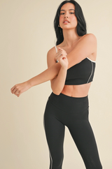 Piping Detail Crop Tank and Leggings Set