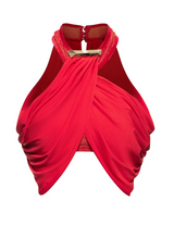 Cross-Neck Crop Top
