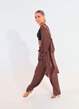 Chocolate silk oversized button down
