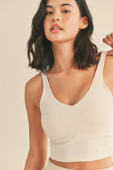 Cream Aligned Tank Top
