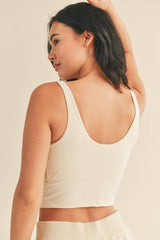 Cream Aligned Tank Top