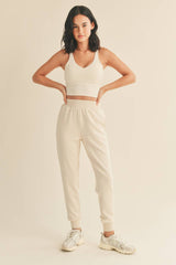 Cream Aligned Tank Top