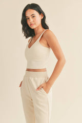 Cream Aligned Tank Top