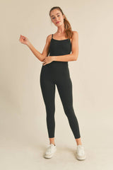 Black Body Hugging 7/8 Length Jumpsuit