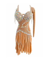 ARTI BEIGE LATIN DRESS WITH AB STONES