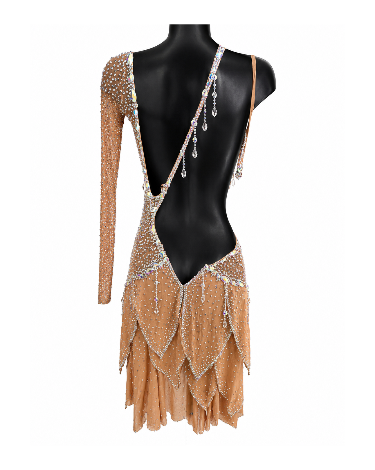 ARTI BEIGE LATIN DRESS WITH AB STONES