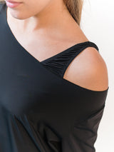 Venus Long Sleeve Tunic- Black With Crystals