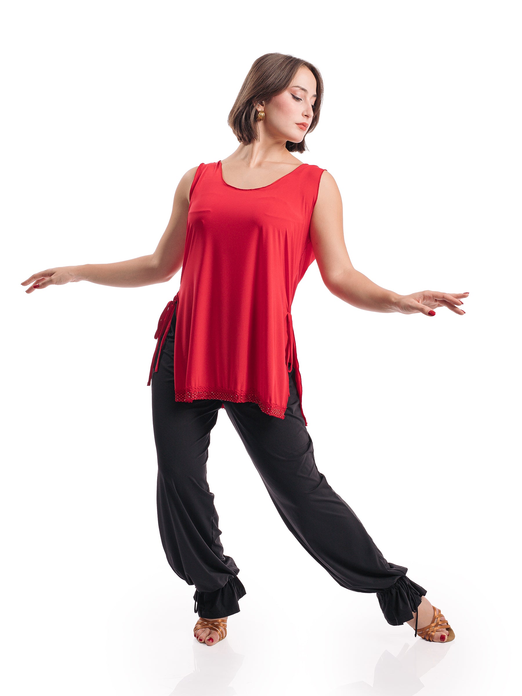 Venus Sleeveless Tunic- Red