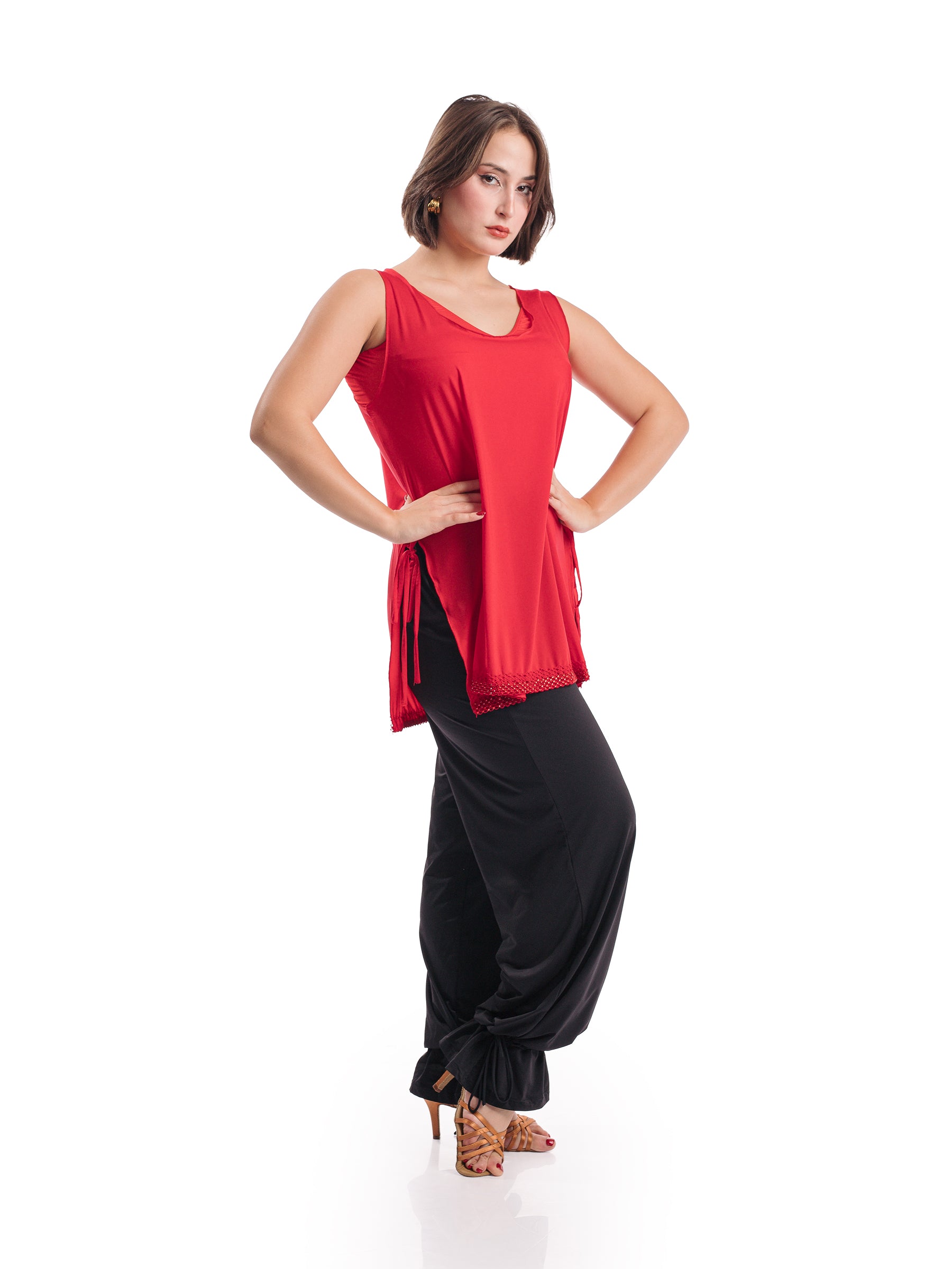 Venus Sleeveless Tunic- Red
