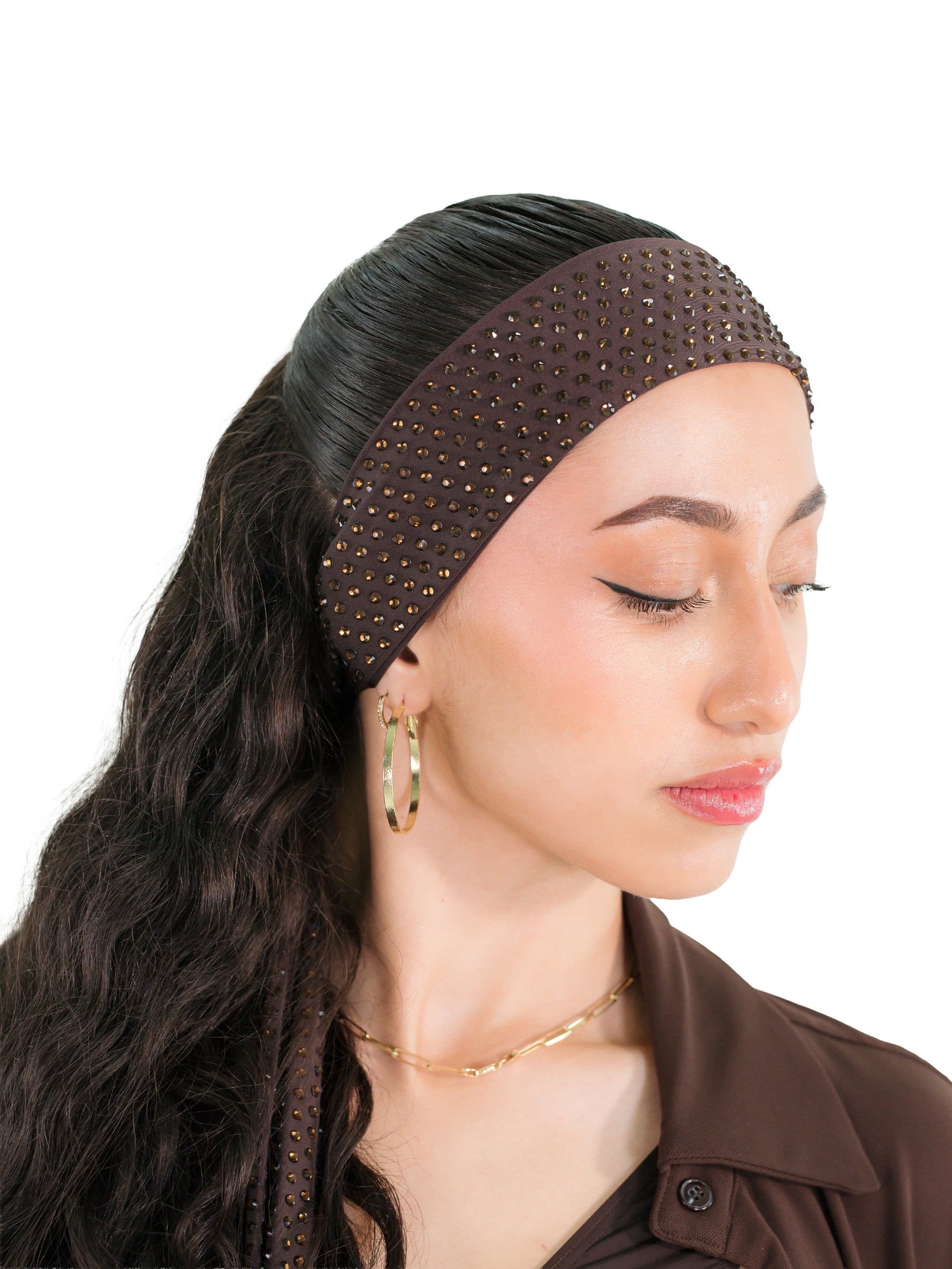 Rhinestone Headband/Belt- Espresso