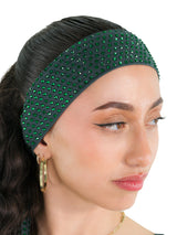 Rhinestone Headband/Belt- Green