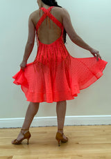Coral Beaded Latin Dress