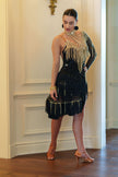 Arti Gold and Black Fringe Latin Dress