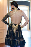 Arti Gold and Black Fringe Latin Dress