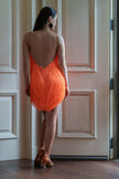 Neon Orange Fringe Dress