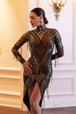 Abraham Martinez Metallic Latin Dress