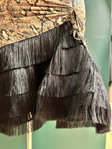 Serpent Whisper Tiered Fringe Skirt