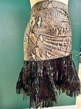 Serpent Whisper Tiered Sequin Skirt
