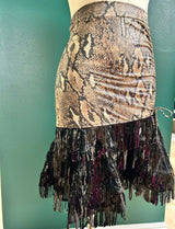 Serpent Whisper Tiered Sequin Skirt
