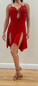 Elems Beaded Red Latin Dress