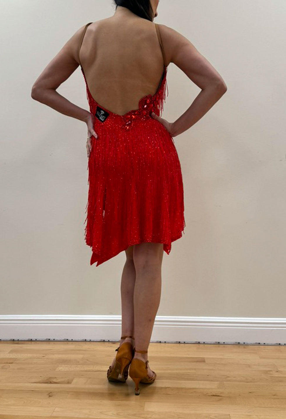 Elems Beaded Red Latin Dress
