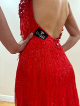 Elems Beaded Red Latin Dress