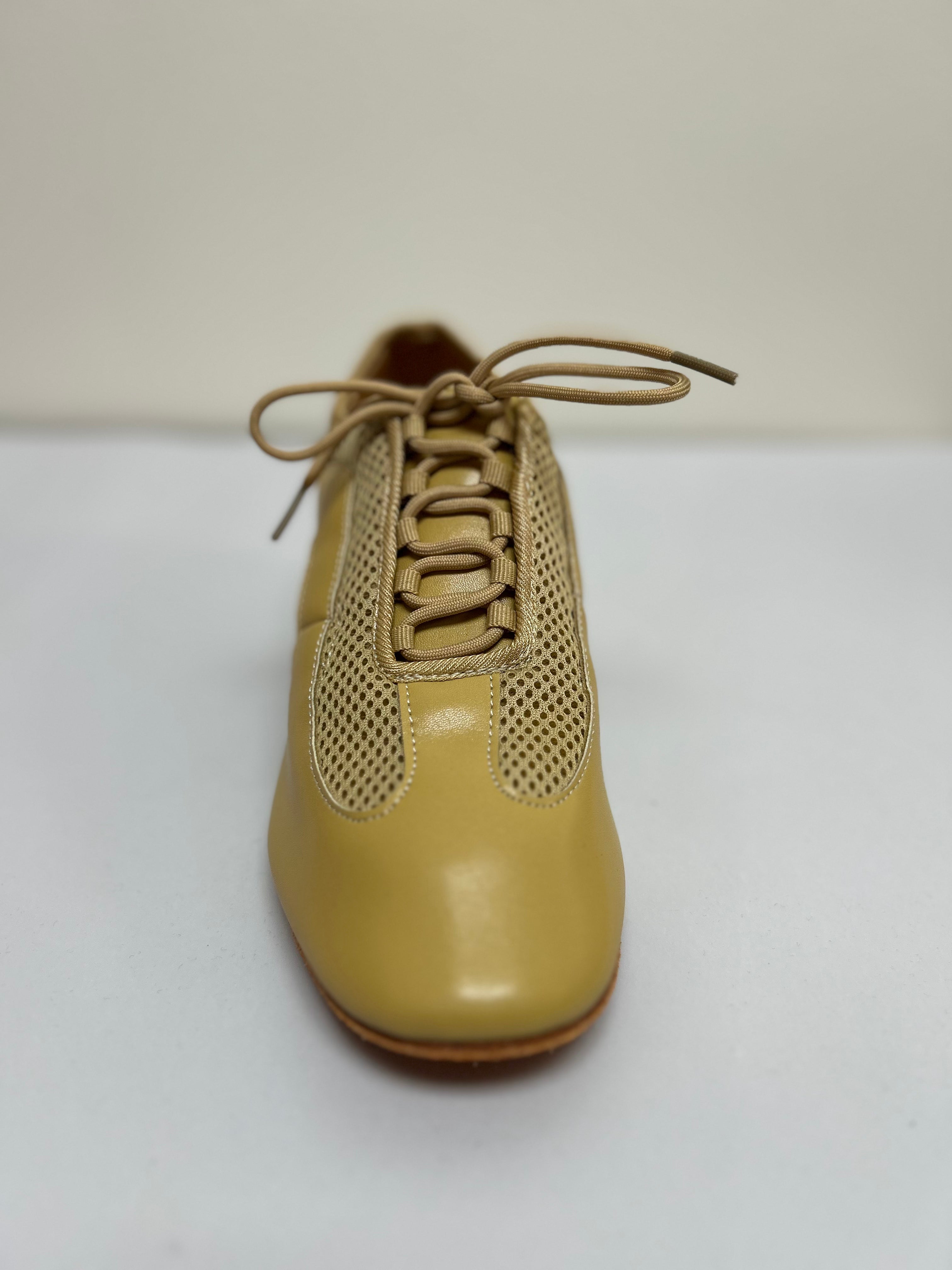 Tan Mesh Ballroom Shoes