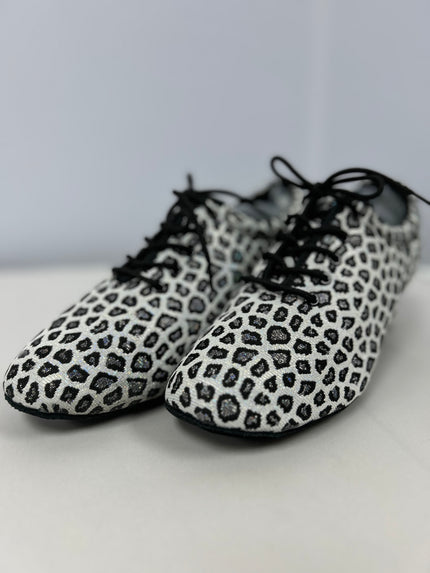 White Leopard Ballroom Shoes