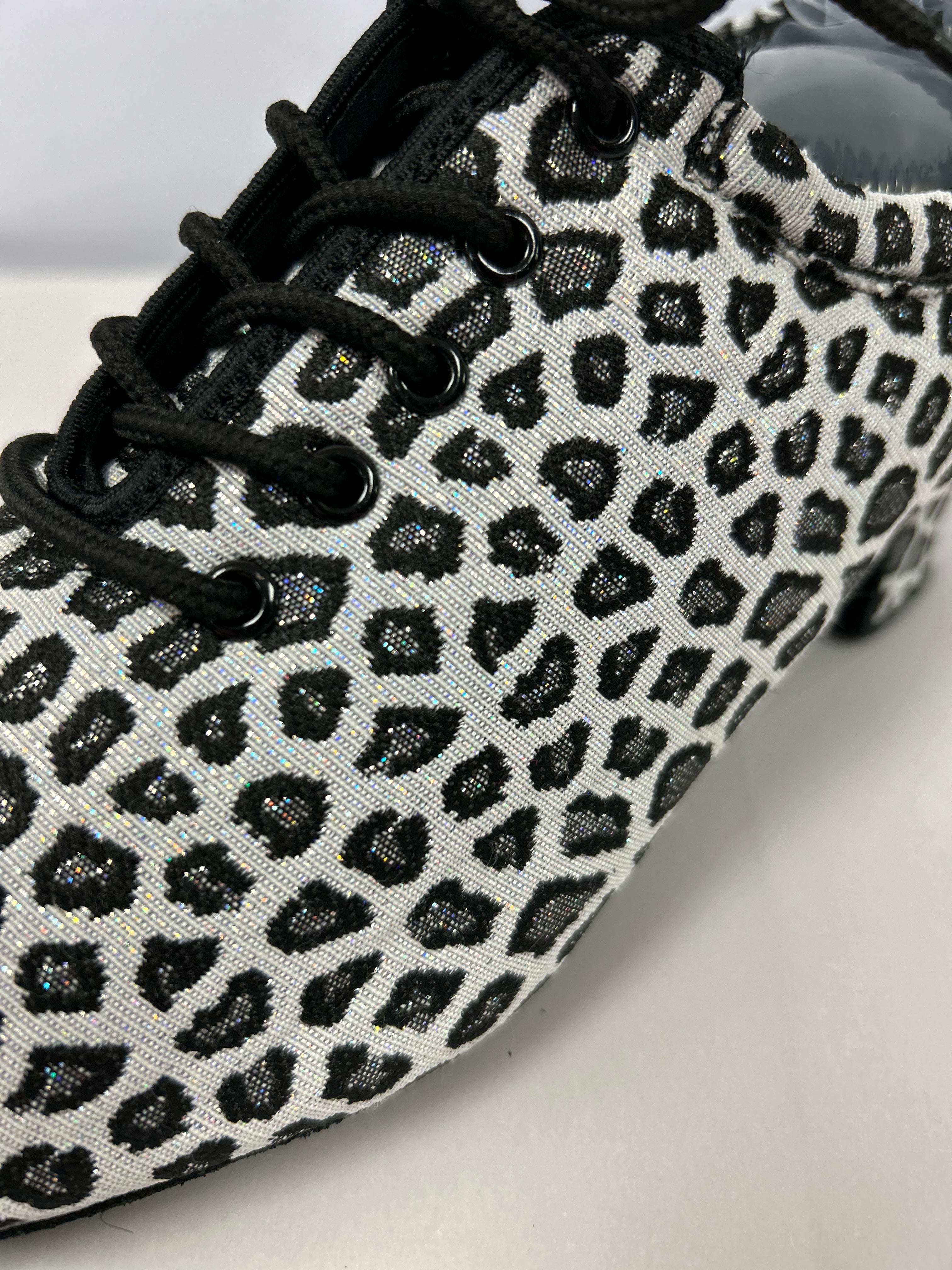 White Leopard Ballroom Shoes
