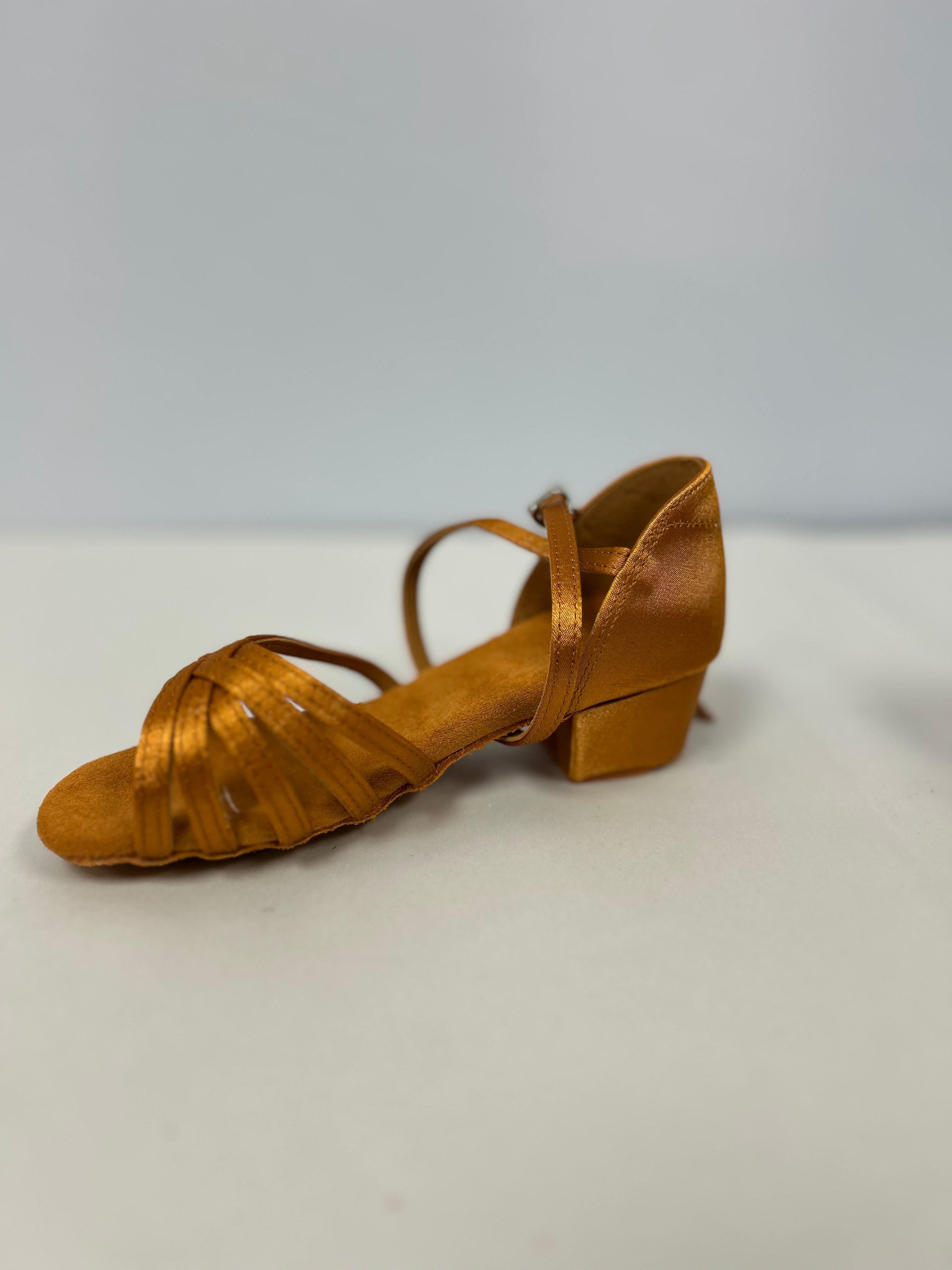 Satin Girls Multi-Strap 1.5" Ballroom Shoe