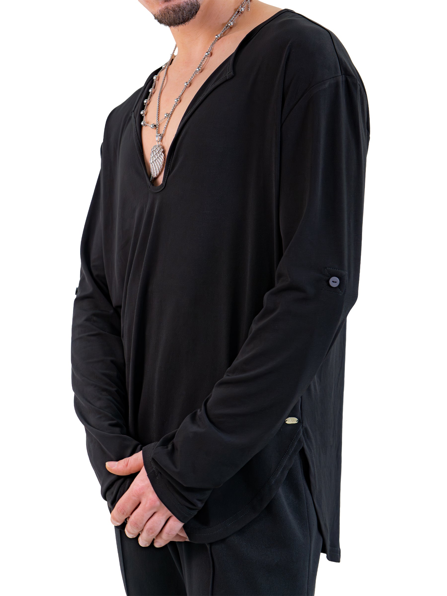 Kahuna V-Neck L/S Tee Black