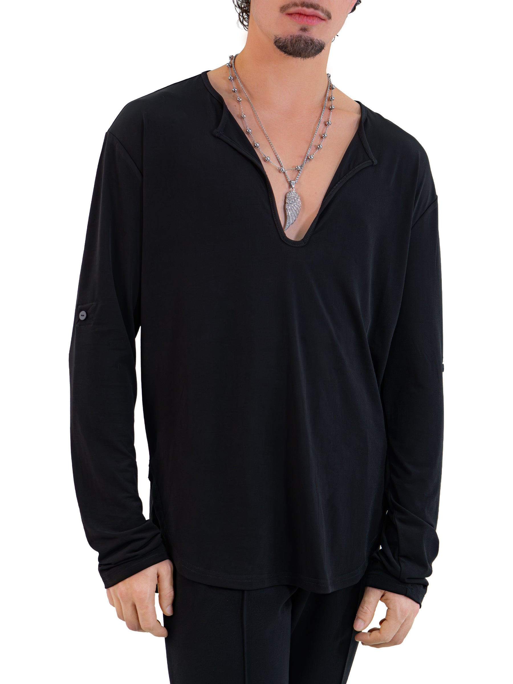 Kahuna V-Neck L/S Tee Black