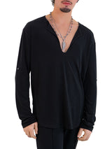 Kahuna V-Neck L/S Tee Black