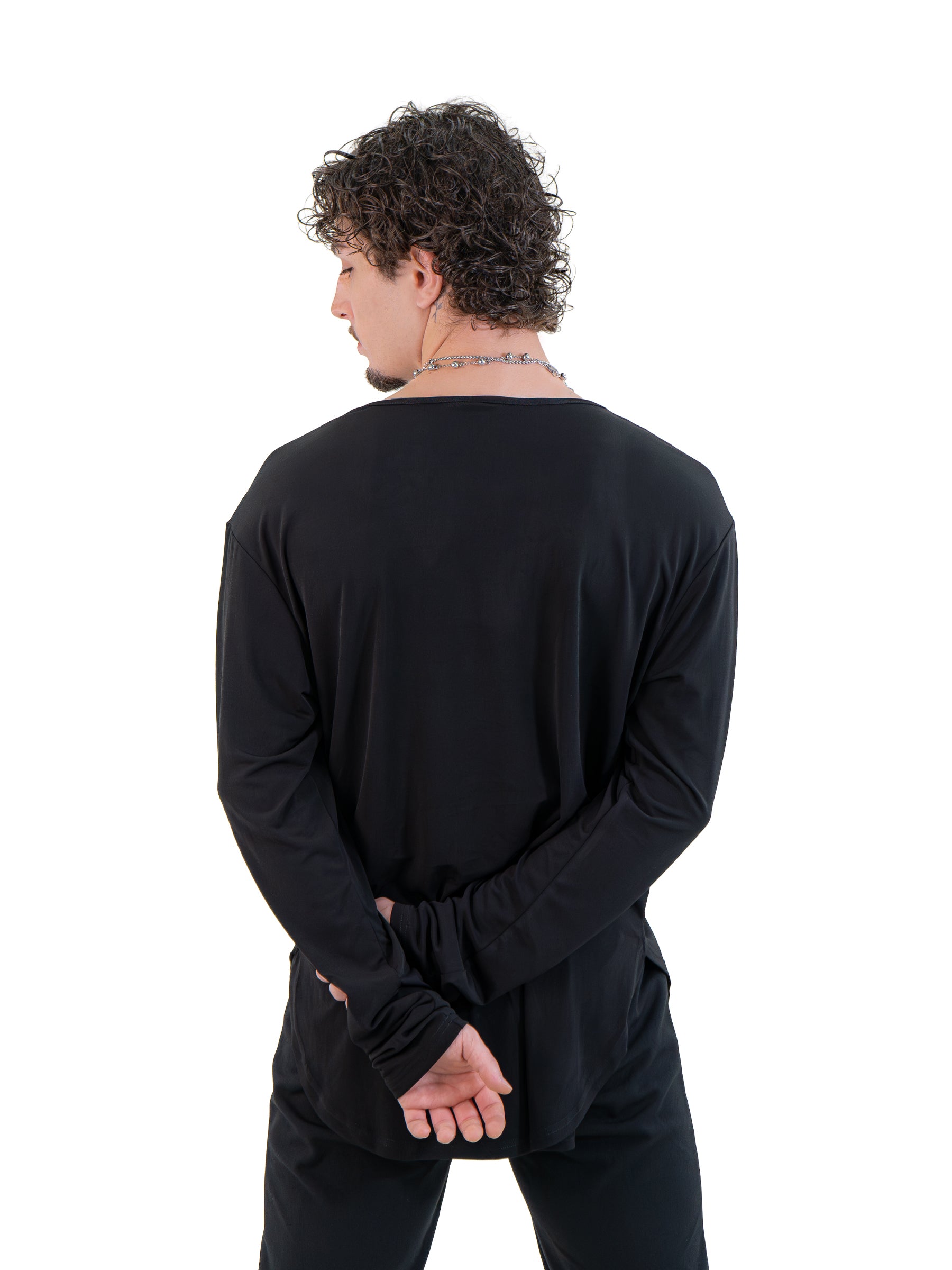 Kahuna V-Neck L/S Tee Black