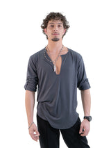 Kahuna V-Neck L/S Tee Grey