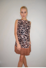 leopard Fringe Dress