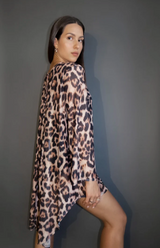 Leopard Oversized Net Shirt