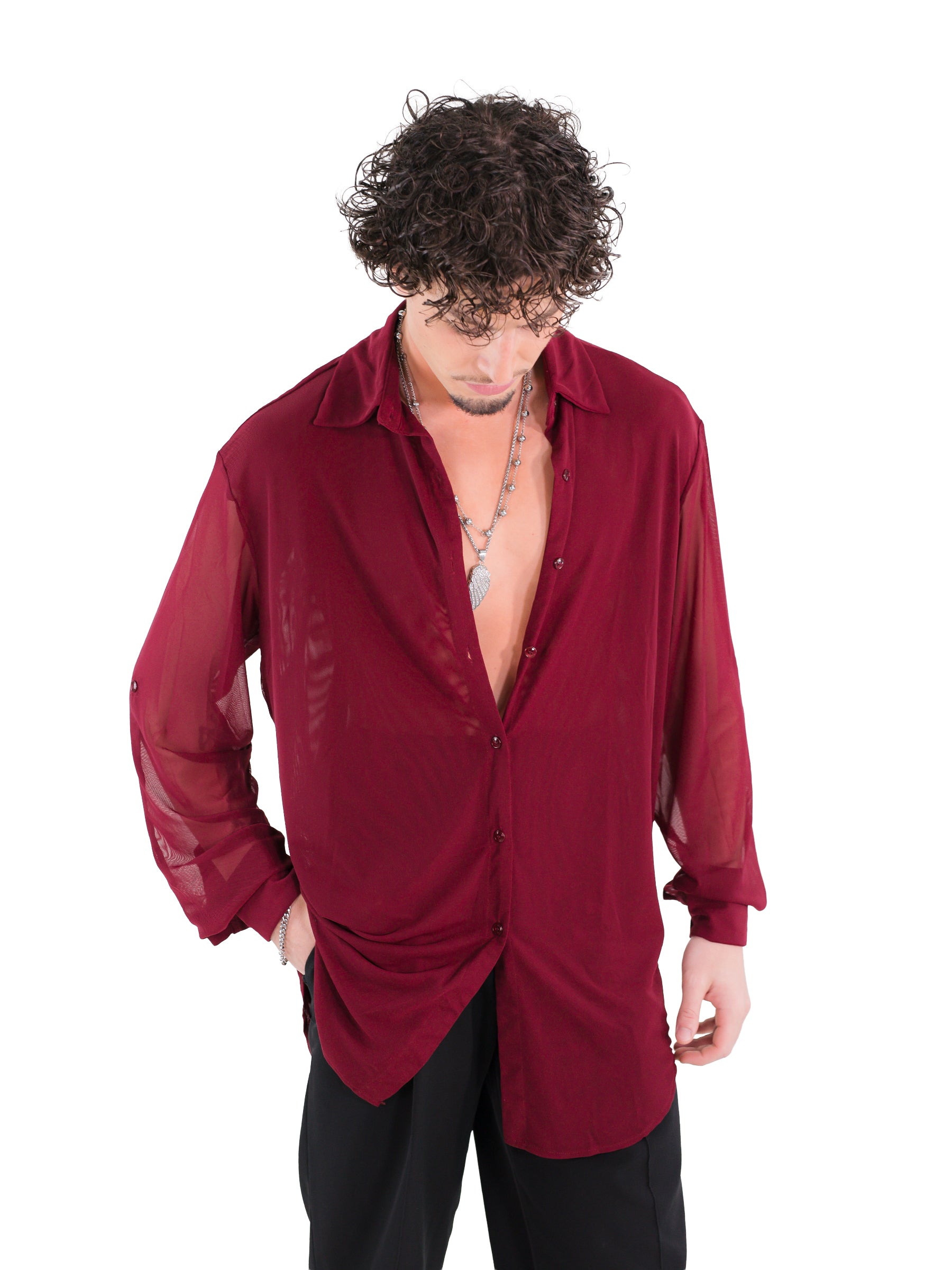 Pilar Oversized Shirt- Burgundy