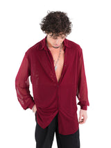 Pilar Oversized Shirt- Burgundy
