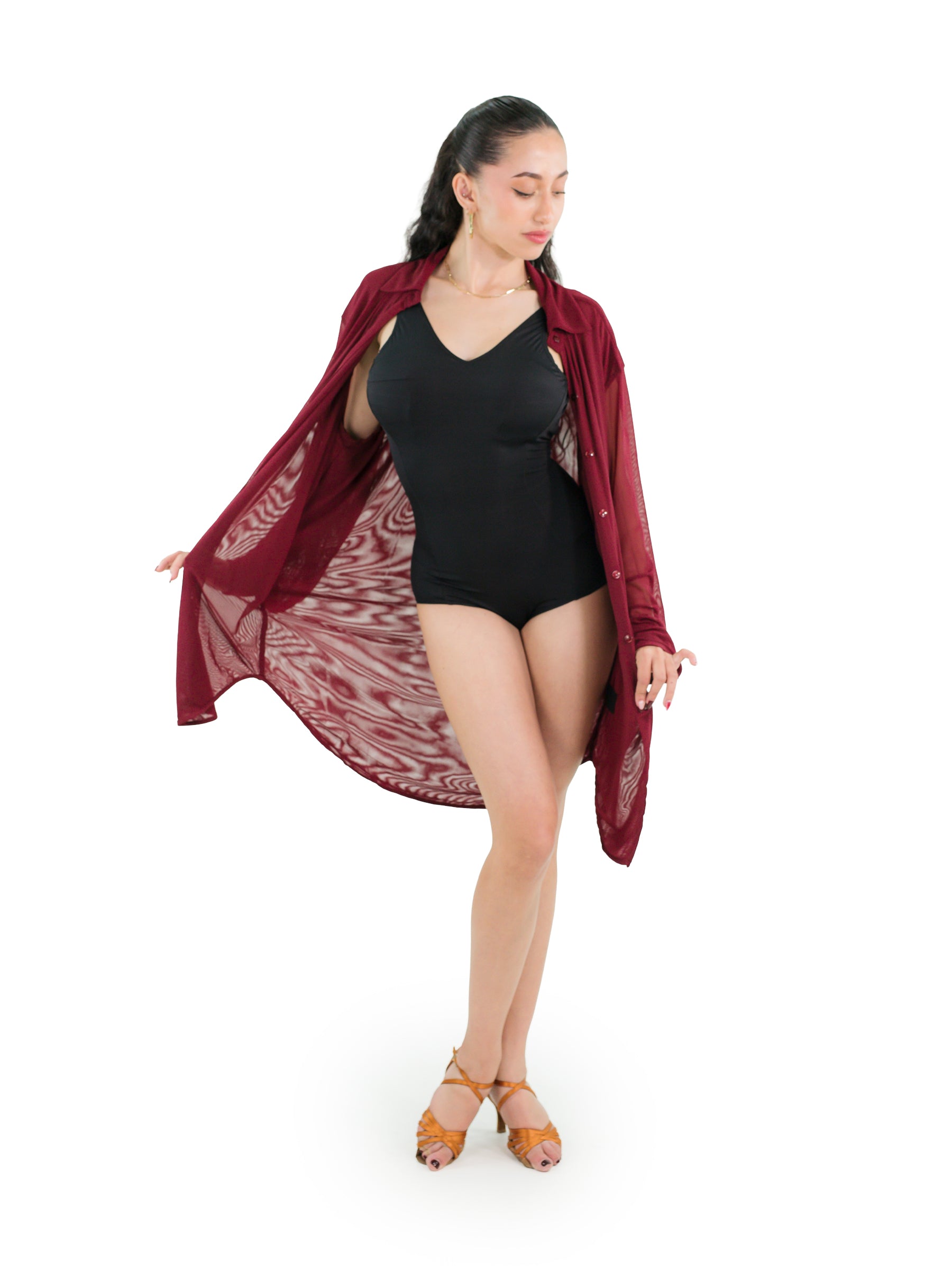 Pilar Oversized Shirt- Burgundy