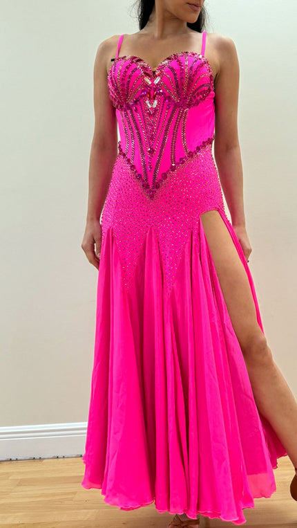 Pink Smooth Dress with Corset Top