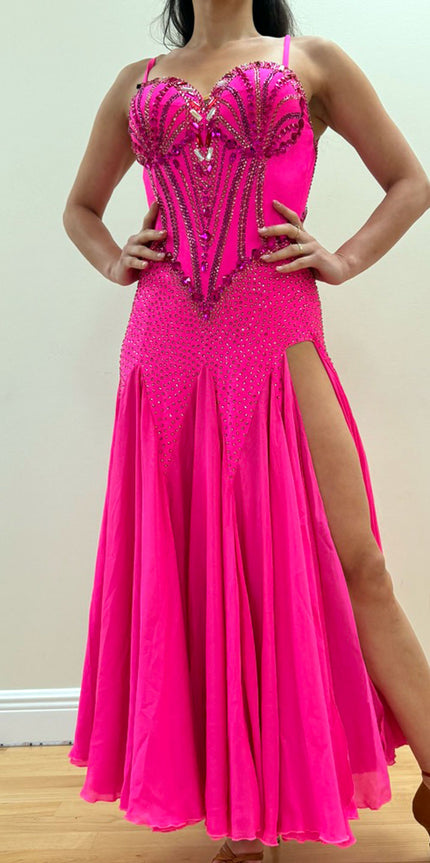 Pink Smooth Dress with Corset Top