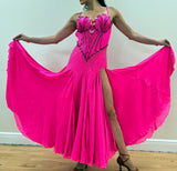 Pink Smooth Dress with Corset Top