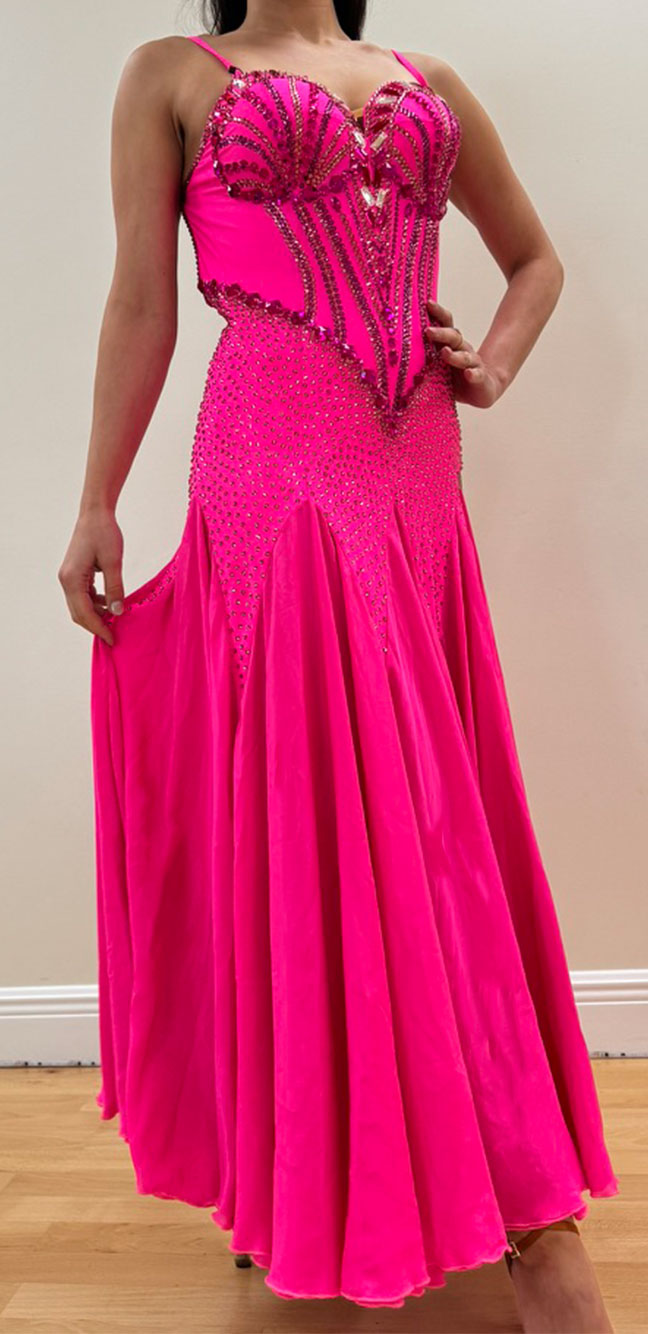 Pink Smooth Dress with Corset Top