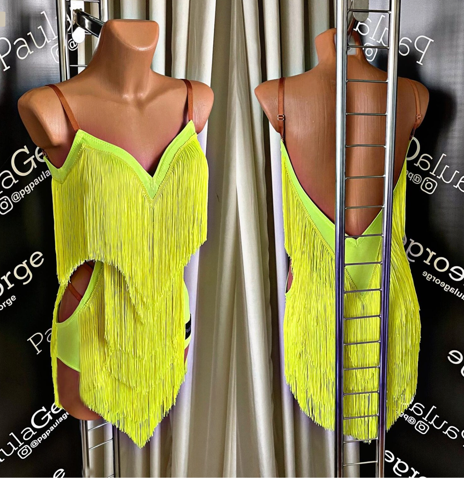 Neon Yellow Fringe Dress