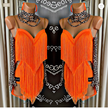 Neon Orange Fringe Dress