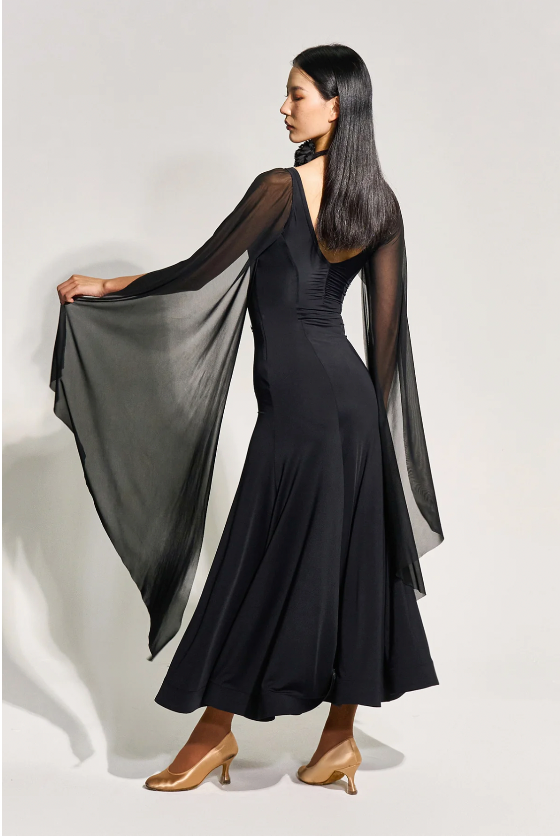 Black Cape Haute Couture Classic Dress