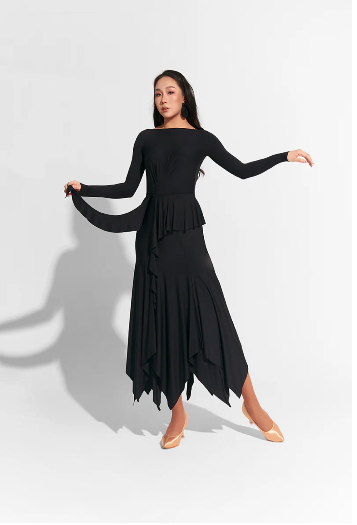 Black Super Soft Long Sleeve Dress