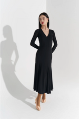 Black Rose Modern Dress with Sheer Back